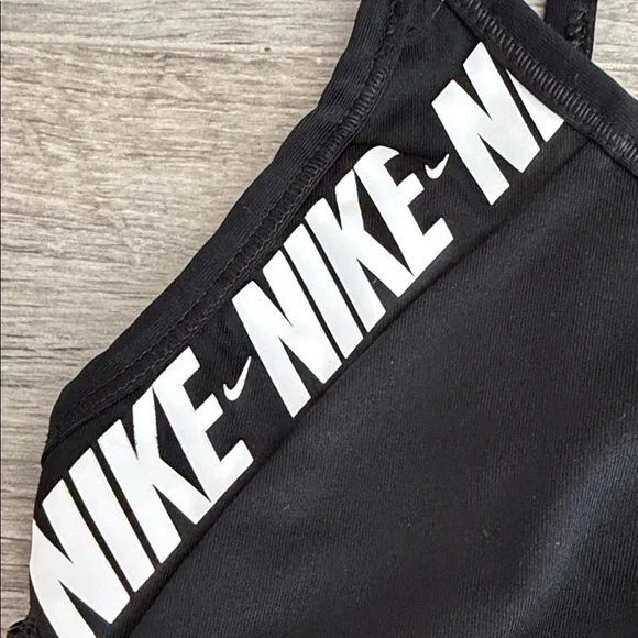 Nike Women's Black Sports Bra with White Accents - Picture 4 of 5